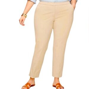 Talbots Tan High Waist Heritage Plus Size Ankle Pants with Elastic Size 16W